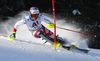 Daniel Yule of Switzerland skiing in the first run of the men slalom race of the Audi FIS Alpine skiing World cup in Kitzbuehel, Austria. Men slalom race race of the Audi FIS Alpine skiing World cup, was held on Ganslernhang course in Kitzbuehel, Austria, on Sunday, 22nd of January 2017.
