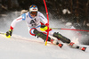 Ramon Zenhaeusern of Switzerland skiing in the first run of the men slalom race of the Audi FIS Alpine skiing World cup in Kitzbuehel, Austria. Men slalom race race of the Audi FIS Alpine skiing World cup, was held on Ganslernhang course in Kitzbuehel, Austria, on Sunday, 22nd of January 2017.
