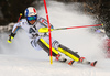 Linus Strasser of Germany skiing in the first run of the men slalom race of the Audi FIS Alpine skiing World cup in Kitzbuehel, Austria. Men slalom race race of the Audi FIS Alpine skiing World cup, was held on Ganslernhang course in Kitzbuehel, Austria, on Sunday, 22nd of January 2017.
