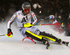 Dominik Stehle of Germany skiing in the first run of the men slalom race of the Audi FIS Alpine skiing World cup in Kitzbuehel, Austria. Men slalom race race of the Audi FIS Alpine skiing World cup, was held on Ganslernhang course in Kitzbuehel, Austria, on Sunday, 22nd of January 2017.
