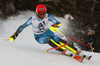 Leif Kristian Haugen of Norway skiing in the first run of the men slalom race of the Audi FIS Alpine skiing World cup in Kitzbuehel, Austria. Men slalom race race of the Audi FIS Alpine skiing World cup, was held on Ganslernhang course in Kitzbuehel, Austria, on Sunday, 22nd of January 2017.
