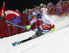 Luca Aerni of Switzerland skiing in the first run of the men slalom race of the Audi FIS Alpine skiing World cup in Schladming, Austria. Traditional The Night Race, men slalom race race of the Audi FIS Alpine skiing World cup, was held in Schladming, Austria, on Tuesday, 24th of January 2017.
