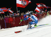 Henrik Kristoffersen of Norway skiing in the first run of the men slalom race of the Audi FIS Alpine skiing World cup in Schladming, Austria. Traditional The Night Race, men slalom race race of the Audi FIS Alpine skiing World cup, was held in Schladming, Austria, on Tuesday, 24th of January 2017.

