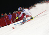 Loic Meillard of Switzerland skiing in the first run of the men slalom race of the Audi FIS Alpine skiing World cup in Schladming, Austria. Traditional The Night Race, men slalom race race of the Audi FIS Alpine skiing World cup, was held in Schladming, Austria, on Tuesday, 24th of January 2017.
