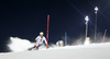 Sandro Simonet of Switzerland skiing in the first run of the men slalom race of the Audi FIS Alpine skiing World cup in Schladming, Austria. Traditional The Night Race, men slalom race race of the Audi FIS Alpine skiing World cup, was held in Schladming, Austria, on Tuesday, 24th of January 2017.
