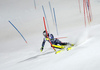 Julien Lizeroux of France skiing in the  second run of the men slalom race of the Audi FIS Alpine skiing World cup in Schladming, Austria. Traditional The Night Race, men slalom race race of the Audi FIS Alpine skiing World cup, was held in Schladming, Austria, on Tuesday, 24th of January 2017.
