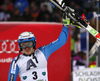 Winner Henrik Kristoffersen of Norway celebrate his medal won in the men slalom race of the Audi FIS Alpine skiing World cup in Schladming, Austria. Traditional The Night Race, men slalom race race of the Audi FIS Alpine skiing World cup, was held in Schladming, Austria, on Tuesday, 24th of January 2017.
