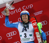 Winner Henrik Kristoffersen of Norway celebrate his medal won in the men slalom race of the Audi FIS Alpine skiing World cup in Schladming, Austria. Traditional The Night Race, men slalom race race of the Audi FIS Alpine skiing World cup, was held in Schladming, Austria, on Tuesday, 24th of January 2017.
