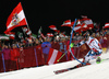 Marcel Hirscher of Austria skiing in the first run of the men slalom race of the Audi FIS Alpine skiing World cup in Schladming, Austria. Traditional The Night Race, men slalom race race of the Audi FIS Alpine skiing World cup, was held in Schladming, Austria, on Tuesday, 24th of January 2017.
