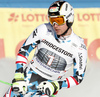 Fourth placed Hannes Reichelt of Austria reacts in finish of the men downhill race of the Audi FIS Alpine skiing World cup in Garmisch-Partenkirchen, Germany. Replacement downhill race for canceled Wengen race of the Audi FIS Alpine skiing World cup, was held in Garmisch-Partenkirchen, Germany, on Friday, 27th of January 2017.
