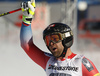 Winner Travis Ganong of USA reacts in finish of the men downhill race of the Audi FIS Alpine skiing World cup in Garmisch-Partenkirchen, Germany. Replacement downhill race for canceled Wengen race of the Audi FIS Alpine skiing World cup, was held in Garmisch-Partenkirchen, Germany, on Friday, 27th of January 2017.
