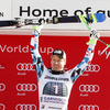 Winner Hannes Reichelt of Austria celebrates his medal won in the men downhill race of the Audi FIS Alpine skiing World cup in Garmisch-Partenkirchen, Germany. Men downhill race of the Audi FIS Alpine skiing World cup, was held in Garmisch-Partenkirchen, Germany, on Saturday, 28th of January 2017.
