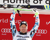 Winner Hannes Reichelt of Austria celebrates his medal won in the men downhill race of the Audi FIS Alpine skiing World cup in Garmisch-Partenkirchen, Germany. Men downhill race of the Audi FIS Alpine skiing World cup, was held in Garmisch-Partenkirchen, Germany, on Saturday, 28th of January 2017.
