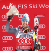 Second placed Peter Fill of Italy celebrates his medal won in the men downhill race of the Audi FIS Alpine skiing World cup in Garmisch-Partenkirchen, Germany. Men downhill race of the Audi FIS Alpine skiing World cup, was held in Garmisch-Partenkirchen, Germany, on Saturday, 28th of January 2017.
