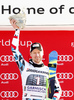 Winner Hannes Reichelt of Austria celebrates his medal won in the men downhill race of the Audi FIS Alpine skiing World cup in Garmisch-Partenkirchen, Germany. Men downhill race of the Audi FIS Alpine skiing World cup, was held in Garmisch-Partenkirchen, Germany, on Saturday, 28th of January 2017.
