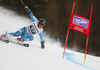 Aleksander Aamodt Kilde of Norway skiing in the first run of the men giant slalom race of the Audi FIS Alpine skiing World cup in Garmisch-Partenkirchen, Germany. Men giant slalom race of the Audi FIS Alpine skiing World cup, was held in Garmisch-Partenkirchen, Germany, on Sunday, 29th of January 2017.
