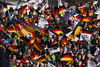 Fans in finish of the second run of the men giant slalom race of the Audi FIS Alpine skiing World cup in Garmisch-Partenkirchen, Germany. Men giant slalom race of the Audi FIS Alpine skiing World cup, was held in Garmisch-Partenkirchen, Germany, on Sunday, 29th of January 2017.
