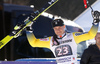 Second placed Matts Olsson of Sweden celebrates his medal won in the men giant slalom race of the Audi FIS Alpine skiing World cup in Garmisch-Partenkirchen, Germany. Men giant slalom race of the Audi FIS Alpine skiing World cup, was held in Garmisch-Partenkirchen, Germany, on Sunday, 29th of January 2017.
