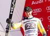 Second placed Matts Olsson of Sweden celebrates his medal won in the men giant slalom race of the Audi FIS Alpine skiing World cup in Garmisch-Partenkirchen, Germany. Men giant slalom race of the Audi FIS Alpine skiing World cup, was held in Garmisch-Partenkirchen, Germany, on Sunday, 29th of January 2017.
