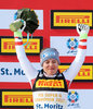 World Champion Nicole Schmidhofer of Austria during the Flowers ceremony for the women SuperG of FIS Ski Alpine World Cup. St. Moritz, Switzerland on 2017/02/07
