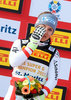 World Champion Nicole Schmidhofer of Austria during the Flowers ceremony for the women SuperG of FIS Ski Alpine World Cup. St. Moritz, Switzerland on 2017/02/07
