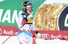 Third placed Lara Gut of Switzerland reacts after her run for the women SuperG of FIS Ski Alpine World Cup at the St. Moritz, Switzerland on 2017/02/07.
