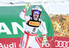 Winner Nicole Schmidhofer of Austria reacts after her run for the women SuperG of FIS Ski Alpine World Cup at the St. Moritz, Switzerland on 2017/02/07.
