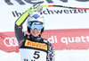 Second placed Tina Weirather of Liechtenstein reacts after her run for the women SuperG of FIS Ski Alpine World Cup at the St. Moritz, Switzerland on 2017/02/07.
