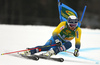 Andre Myhrer of Sweden skiing in the first run of the men giant slalom race of the Audi FIS Alpine skiing World cup in Kranjska Gora, Slovenia. Men giant slalom race of the Audi FIS Alpine skiing World cup, was held in Kranjska Gora, Slovenia, on Saturday, 4th of March 2017.
