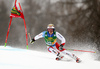 Loic Meillard of Switzerland skiing in the first run of the men giant slalom race of the Audi FIS Alpine skiing World cup in Kranjska Gora, Slovenia. Men giant slalom race of the Audi FIS Alpine skiing World cup, was held in Kranjska Gora, Slovenia, on Saturday, 4th of March 2017.
