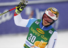 Loic Meillard of Switzerland reacts in finish of the second run of the men giant slalom race of the Audi FIS Alpine skiing World cup in Kranjska Gora, Slovenia. Men giant slalom race of the Audi FIS Alpine skiing World cup, was held in Kranjska Gora, Slovenia, on Saturday, 4th of March 2017.
