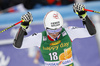 Manuel Feller of Austria reacts in finish of the second run of the men giant slalom race of the Audi FIS Alpine skiing World cup in Kranjska Gora, Slovenia. Men giant slalom race of the Audi FIS Alpine skiing World cup, was held in Kranjska Gora, Slovenia, on Saturday, 4th of March 2017.
