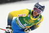 Andre Myhrer of Sweden reacts in finish of the second run of the men giant slalom race of the Audi FIS Alpine skiing World cup in Kranjska Gora, Slovenia. Men giant slalom race of the Audi FIS Alpine skiing World cup, was held in Kranjska Gora, Slovenia, on Saturday, 4th of March 2017.
