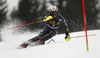 Stefano Gross of Italy skiing in the first run of the men slalom race of the Audi FIS Alpine skiing World cup in Kranjska Gora, Slovenia. Men slalom race of the Audi FIS Alpine skiing World cup, was held in Kranjska Gora, Slovenia, on Sunday, 5th of March 2017.
