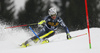 Julien Lizeroux of France skiing in the first run of the men slalom race of the Audi FIS Alpine skiing World cup in Kranjska Gora, Slovenia. Men slalom race of the Audi FIS Alpine skiing World cup, was held in Kranjska Gora, Slovenia, on Sunday, 5th of March 2017.
