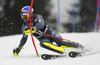 Alexis Pinturault of France skiing in the first run of the men slalom race of the Audi FIS Alpine skiing World cup in Kranjska Gora, Slovenia. Men slalom race of the Audi FIS Alpine skiing World cup, was held in Kranjska Gora, Slovenia, on Sunday, 5th of March 2017.
