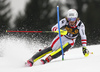 Manuel Feller of Austria skiing in the first run of the men slalom race of the Audi FIS Alpine skiing World cup in Kranjska Gora, Slovenia. Men slalom race of the Audi FIS Alpine skiing World cup, was held in Kranjska Gora, Slovenia, on Sunday, 5th of March 2017.
