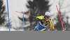 Andre Myhrer of Sweden skiing in the first run of the men slalom race of the Audi FIS Alpine skiing World cup in Kranjska Gora, Slovenia. Men slalom race of the Audi FIS Alpine skiing World cup, was held in Kranjska Gora, Slovenia, on Sunday, 5th of March 2017.
