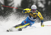 Andre Myhrer of Sweden skiing in the first run of the men slalom race of the Audi FIS Alpine skiing World cup in Kranjska Gora, Slovenia. Men slalom race of the Audi FIS Alpine skiing World cup, was held in Kranjska Gora, Slovenia, on Sunday, 5th of March 2017.
