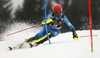 Leif Kristian Haugen of Norway skiing in the first run of the men slalom race of the Audi FIS Alpine skiing World cup in Kranjska Gora, Slovenia. Men slalom race of the Audi FIS Alpine skiing World cup, was held in Kranjska Gora, Slovenia, on Sunday, 5th of March 2017.
