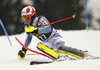 Linus Strasser of Germany skiing in the first run of the men slalom race of the Audi FIS Alpine skiing World cup in Kranjska Gora, Slovenia. Men slalom race of the Audi FIS Alpine skiing World cup, was held in Kranjska Gora, Slovenia, on Sunday, 5th of March 2017.
