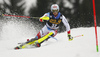 Marc Gini of Switzerland skiing in the first run of the men slalom race of the Audi FIS Alpine skiing World cup in Kranjska Gora, Slovenia. Men slalom race of the Audi FIS Alpine skiing World cup, was held in Kranjska Gora, Slovenia, on Sunday, 5th of March 2017.
