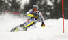 Dominik Stehle of Germany skiing in the first run of the men slalom race of the Audi FIS Alpine skiing World cup in Kranjska Gora, Slovenia. Men slalom race of the Audi FIS Alpine skiing World cup, was held in Kranjska Gora, Slovenia, on Sunday, 5th of March 2017.
