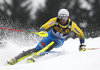 Anton Lahdenperae of Sweden skiing in the first run of the men slalom race of the Audi FIS Alpine skiing World cup in Kranjska Gora, Slovenia. Men slalom race of the Audi FIS Alpine skiing World cup, was held in Kranjska Gora, Slovenia, on Sunday, 5th of March 2017.
