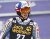 Linus Strasser of Germany reacts in finish of the second run of the men slalom race of the Audi FIS Alpine skiing World cup in Kranjska Gora, Slovenia. Men slalom race of the Audi FIS Alpine skiing World cup, was held in Kranjska Gora, Slovenia, on Sunday, 5th of March 2017.
