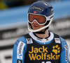 Jonathan Nordbotten of Norway reacts in finish of the second run of the men slalom race of the Audi FIS Alpine skiing World cup in Kranjska Gora, Slovenia. Men slalom race of the Audi FIS Alpine skiing World cup, was held in Kranjska Gora, Slovenia, on Sunday, 5th of March 2017.
