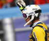 Andre Myhrer of Sweden reacts in finish of the second run of the men slalom race of the Audi FIS Alpine skiing World cup in Kranjska Gora, Slovenia. Men slalom race of the Audi FIS Alpine skiing World cup, was held in Kranjska Gora, Slovenia, on Sunday, 5th of March 2017.
