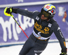 Second placed Stefano Gross of Italy reacts in finish of the second run of the men slalom race of the Audi FIS Alpine skiing World cup in Kranjska Gora, Slovenia. Men slalom race of the Audi FIS Alpine skiing World cup, was held in Kranjska Gora, Slovenia, on Sunday, 5th of March 2017.
