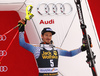 Third placed Felix Neureuther of Germany celebrates his medal won in the men slalom race of the Audi FIS Alpine skiing World cup in Kranjska Gora, Slovenia. Men slalom race of the Audi FIS Alpine skiing World cup, was held in Kranjska Gora, Slovenia, on Sunday, 5th of March 2017.
