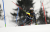 Stefano Gross of Italy skiing in the first run of the men slalom race of the Audi FIS Alpine skiing World cup in Kranjska Gora, Slovenia. Men slalom race of the Audi FIS Alpine skiing World cup, was held in Kranjska Gora, Slovenia, on Sunday, 5th of March 2017.
